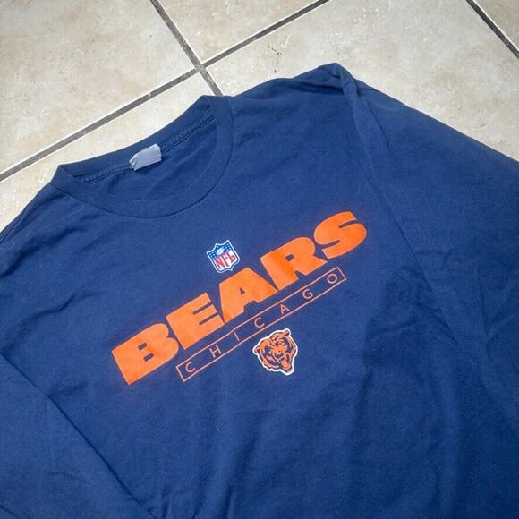 VTG 90s Lee Sports Chicago Bears NFL Blue Long Sleeve T-Shirt Mens Large READ** - Picture 2 of 6